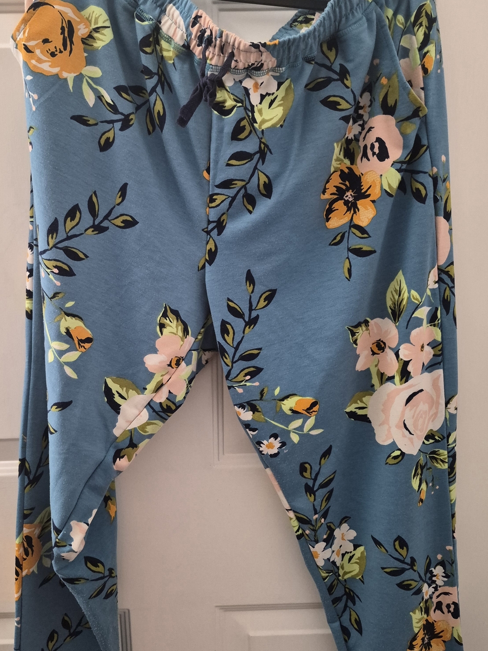 Lularoe Floral Jax Joggers With Drawstring 2xl Flowers BEAUTIFUL